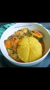 Okro soup, swallow with Titus Fish 
